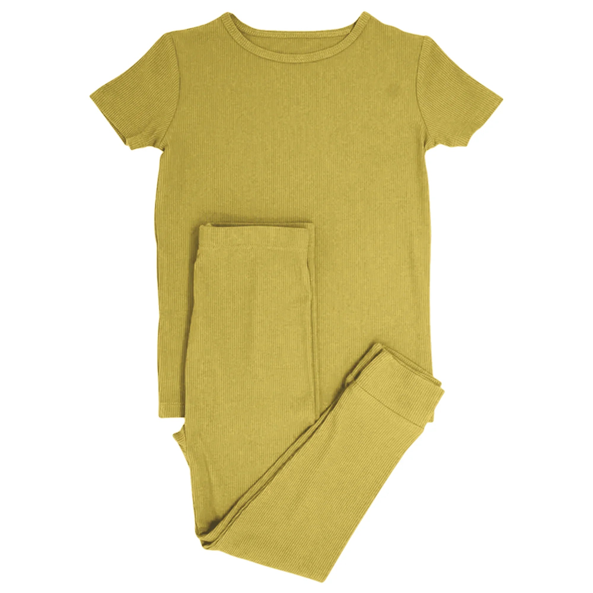 Buttercup Ribbed Two Piece Short Sleeve & Pants Pajama Set - StazzyBaby