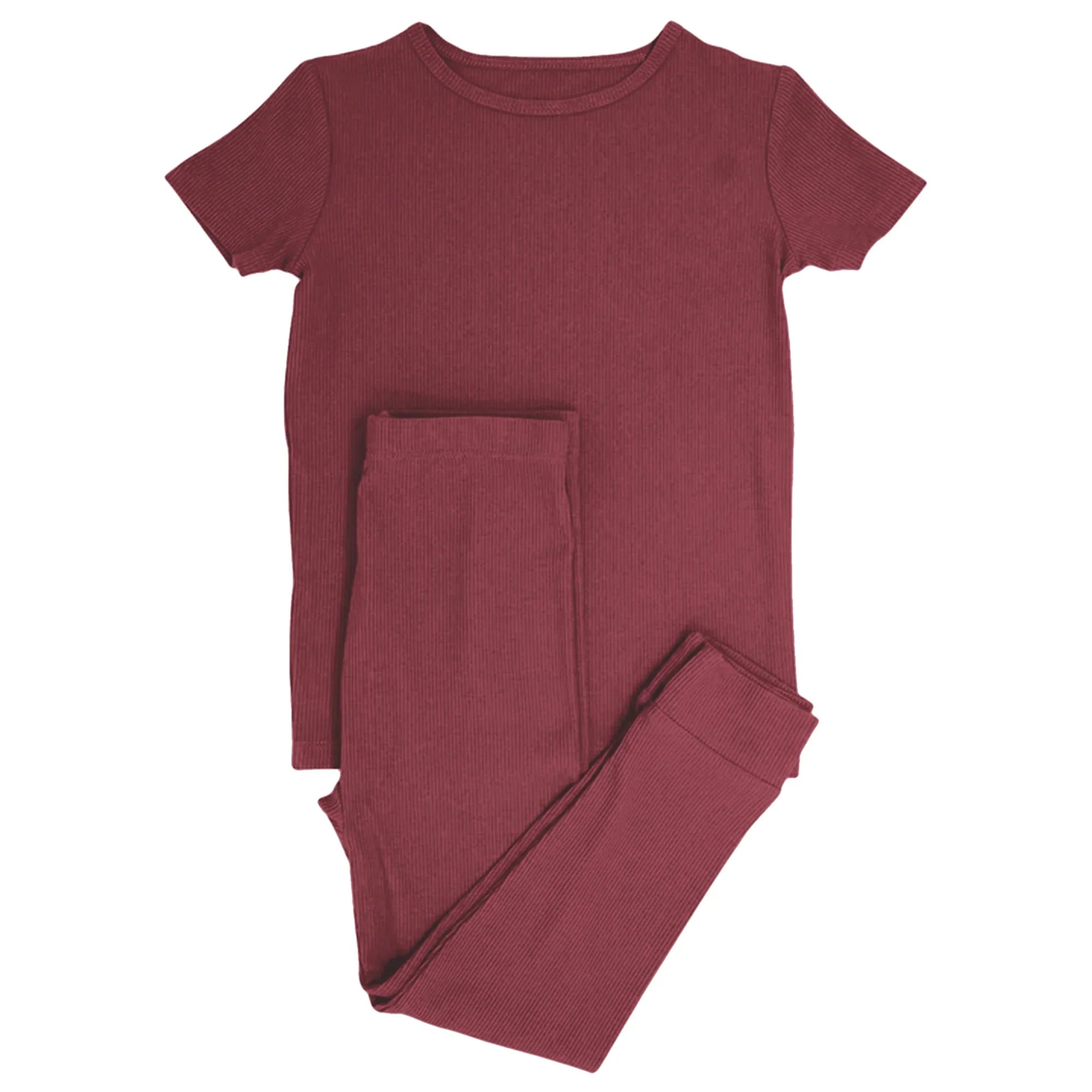 Cherrywood Ribbed Two Piece Short Sleeve & Pants Pajama Set - StazzyBaby