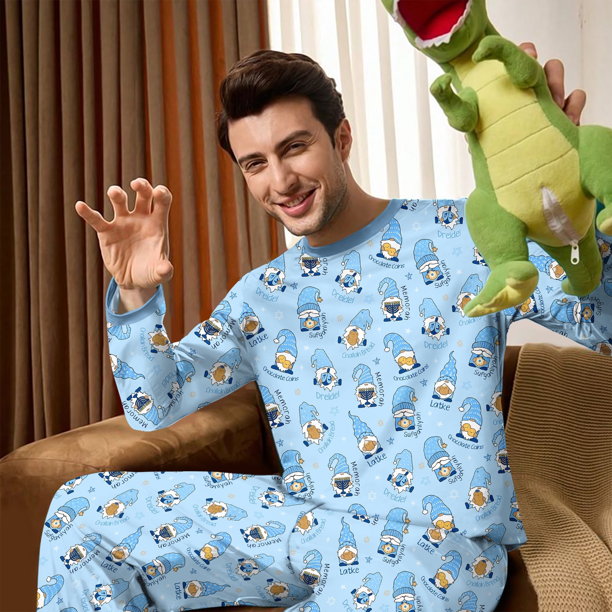 Happy Hanukkah Matching Family Men's Pajama Set - StazzyBaby
