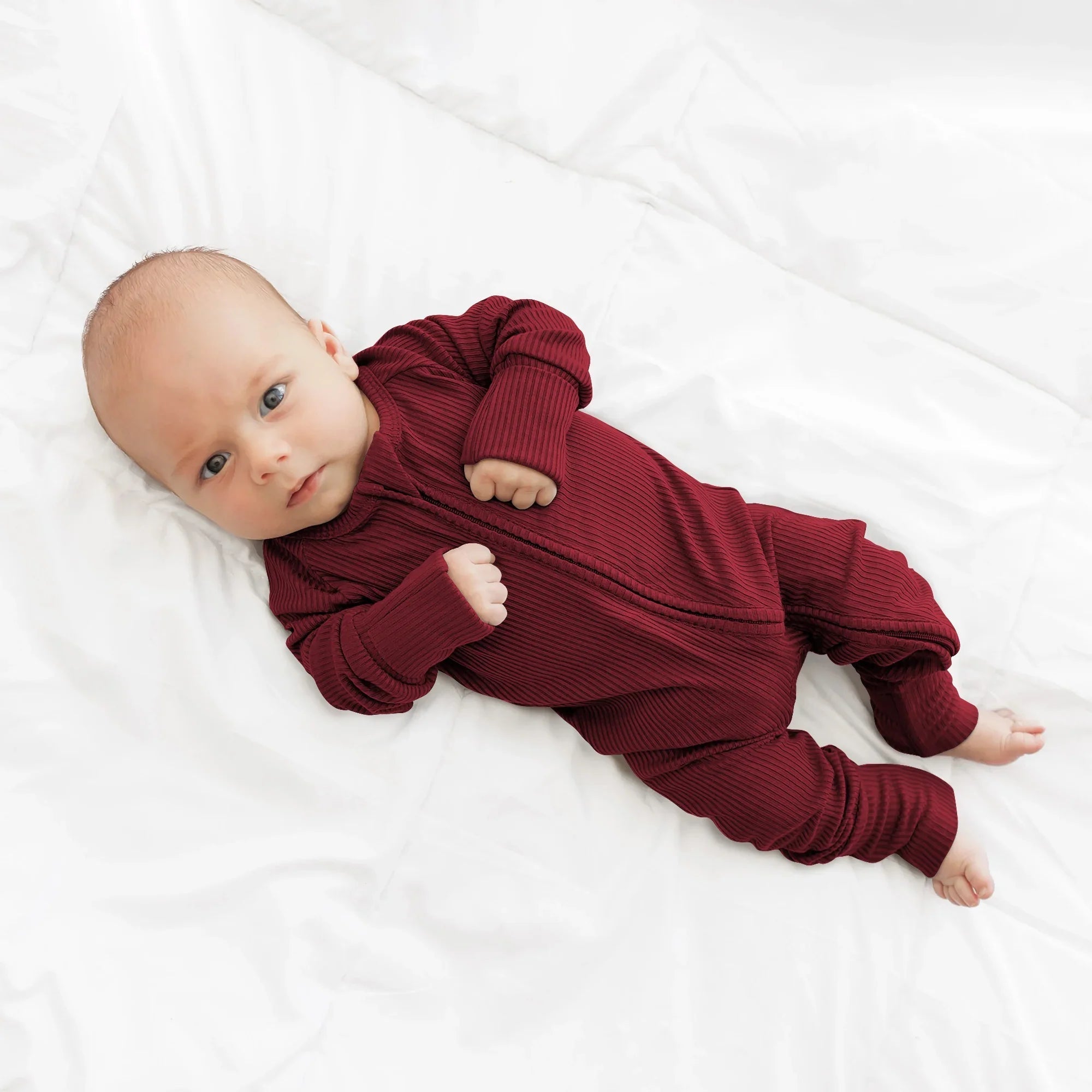 Cherrywood Ribbed Zippy - StazzyBaby