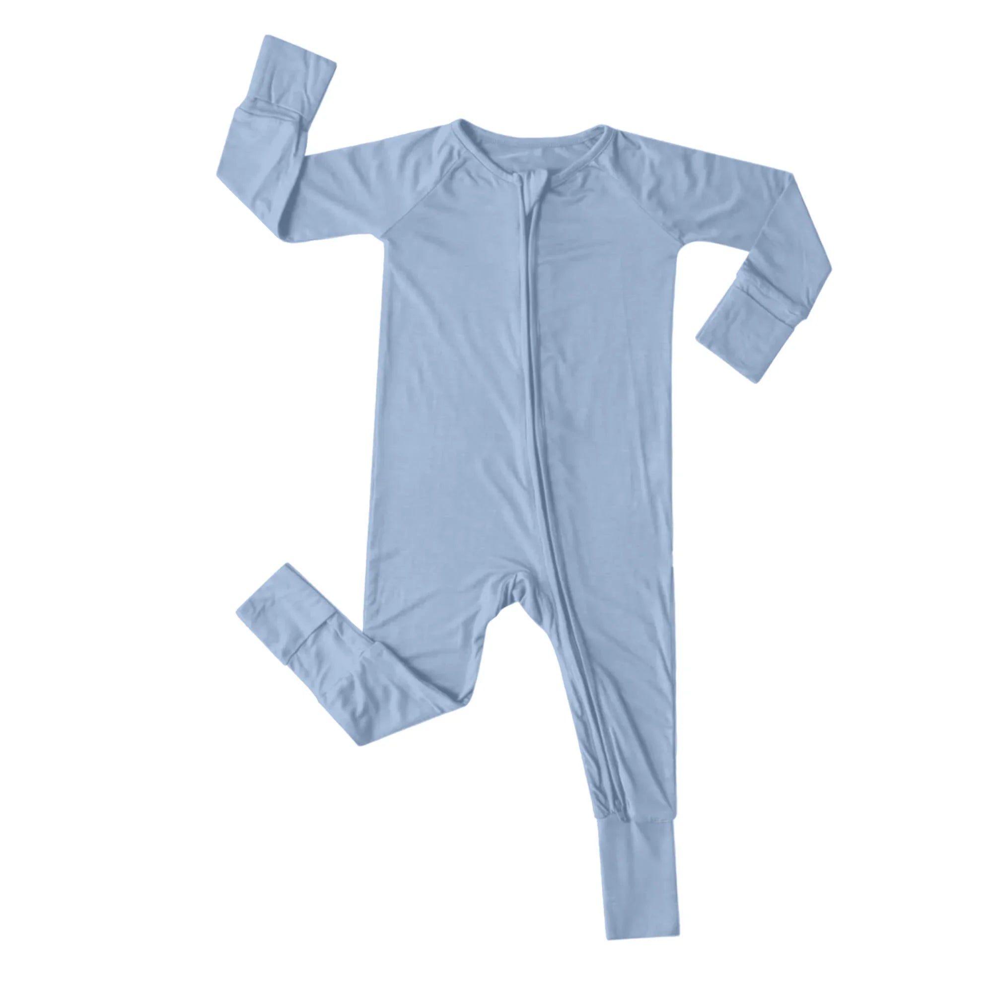 Convertible Zippered Romper in Light Steel Blue - StazzyBaby