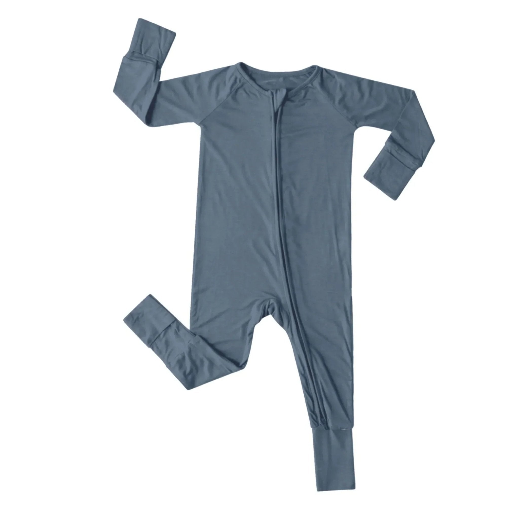 Convertible Zippered Romper in Slate Gray - StazzyBaby