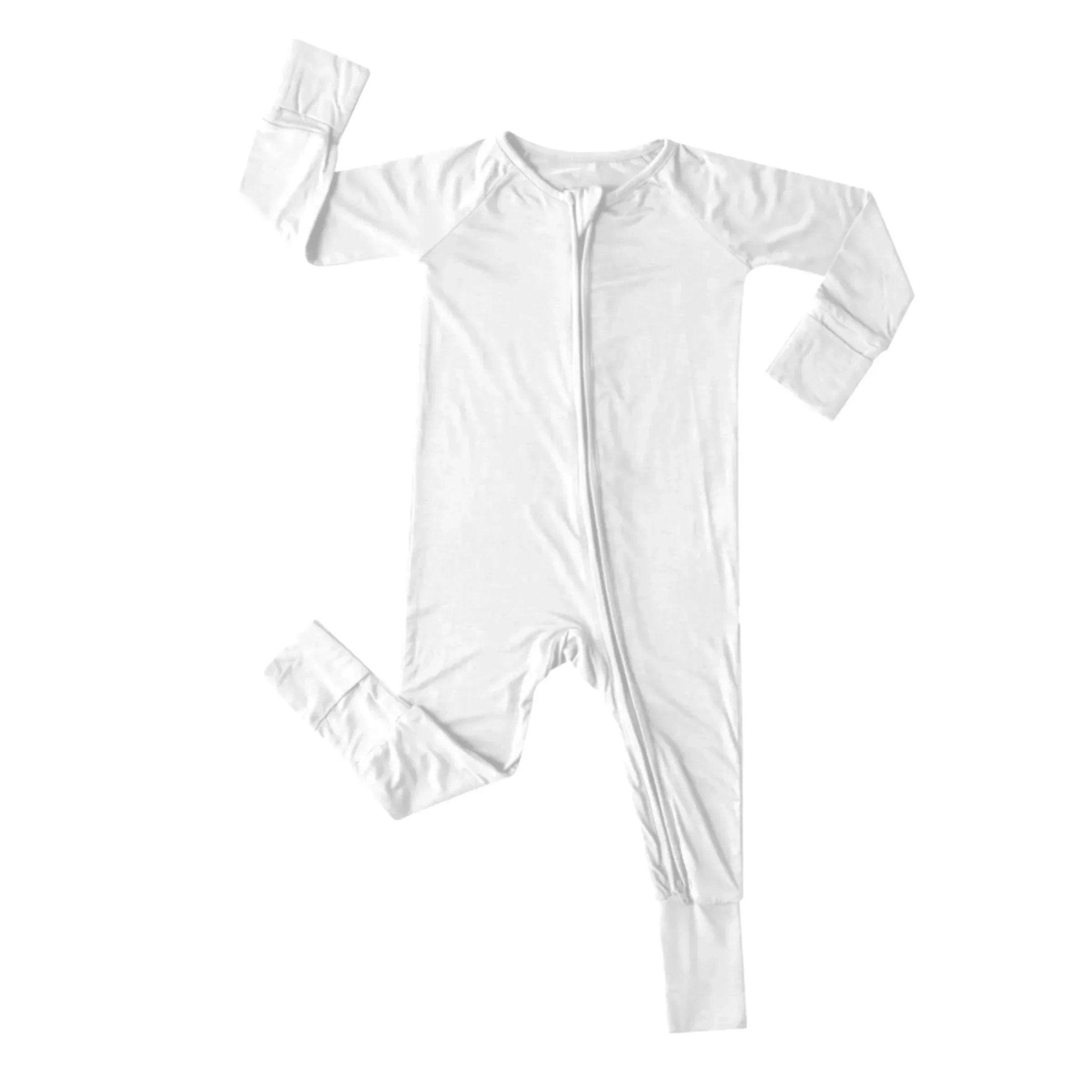 Convertible Zippered Romper in White - StazzyBaby
