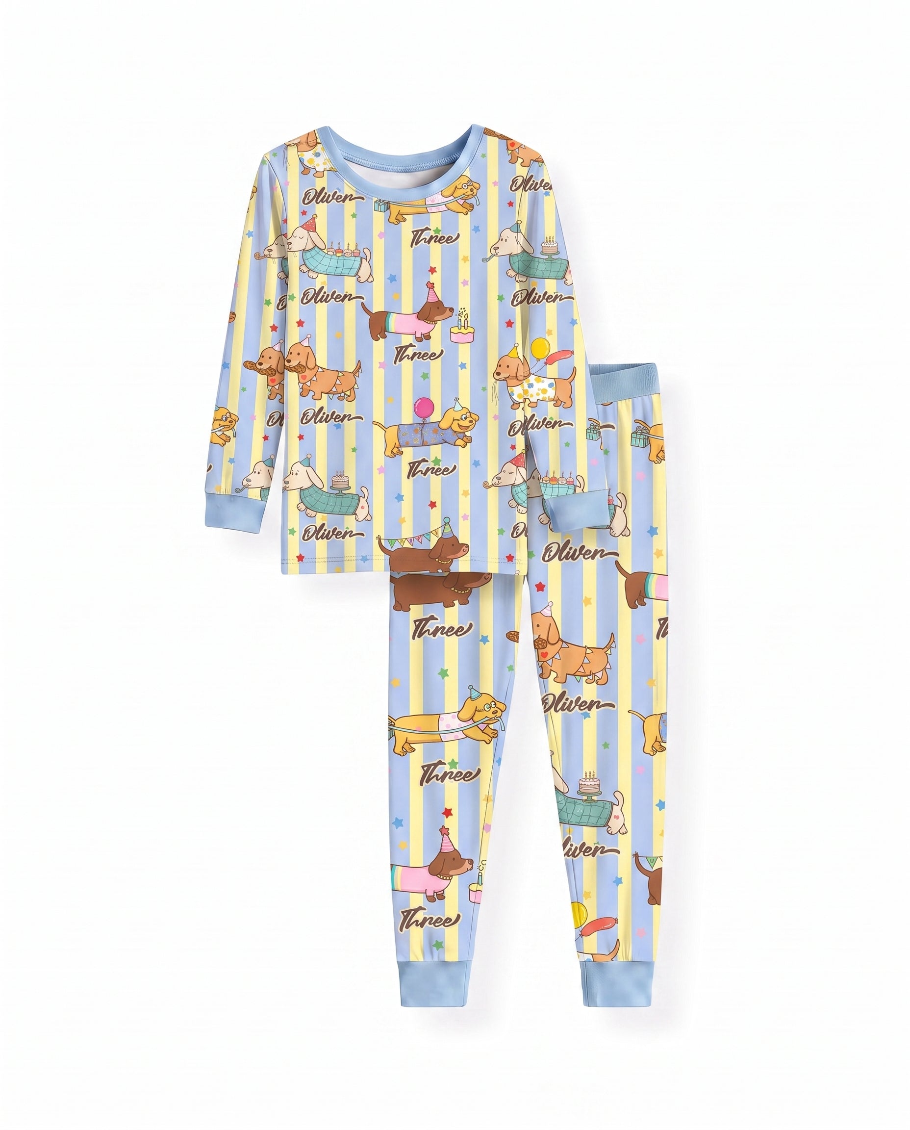 Birthday Dachshund Two Piece Long Sleeve Pajama Set