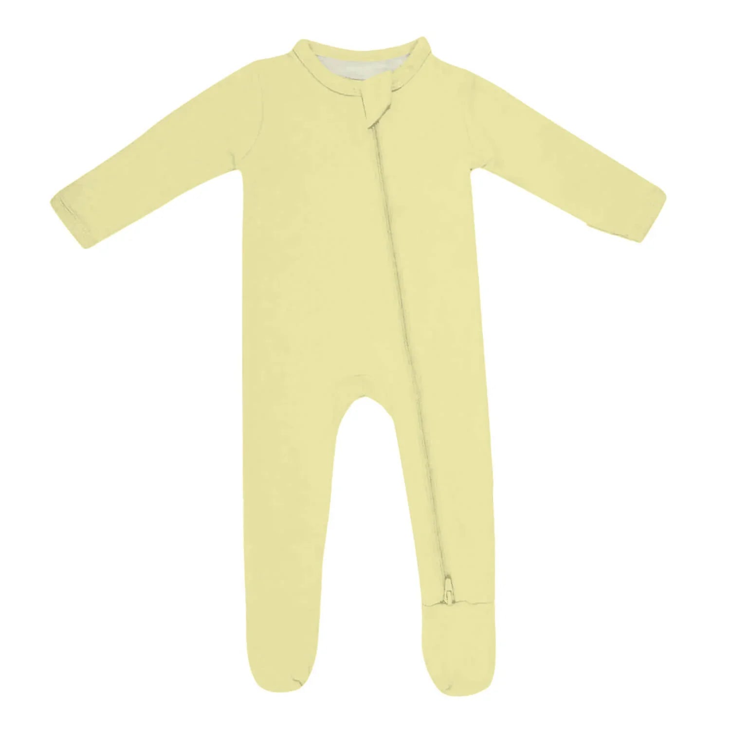 Footie Zippered Romper in Pale Goldenrod - StazzyBaby