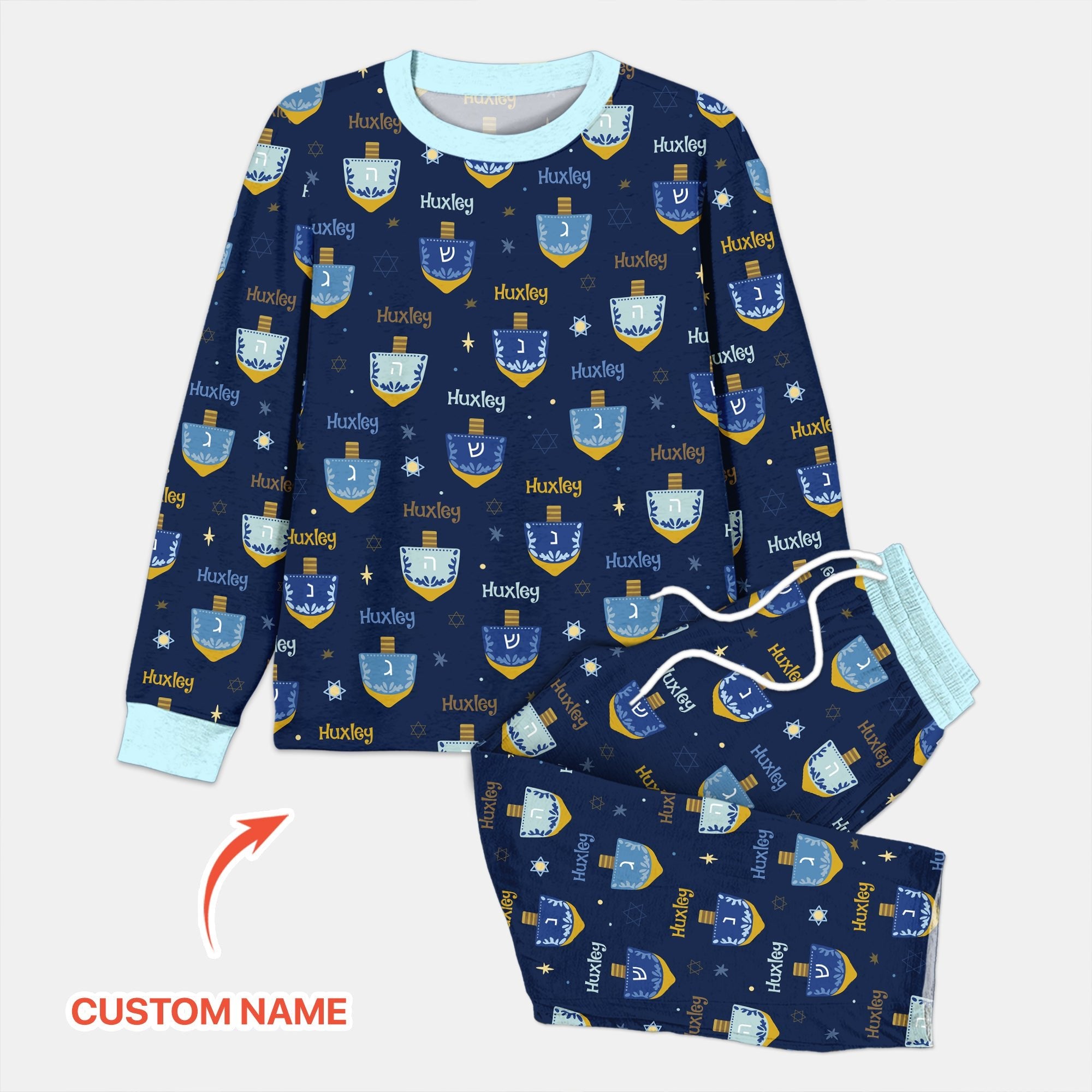 Hanukkah Dreidels Men's Pajama Set - StazzyBaby