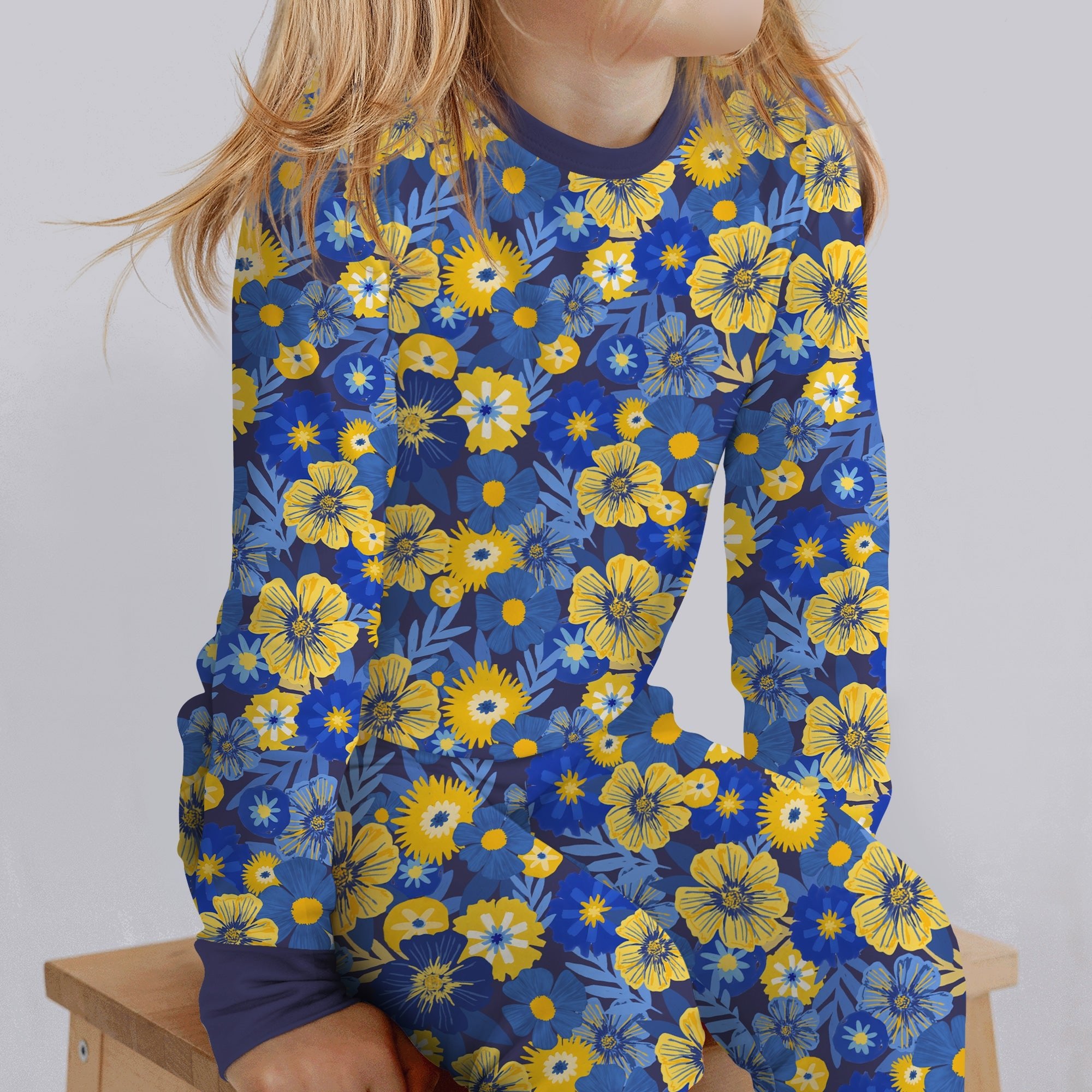 Hanukkah Little Flowers Girl Two - Piece Pajama Set - StazzyBaby