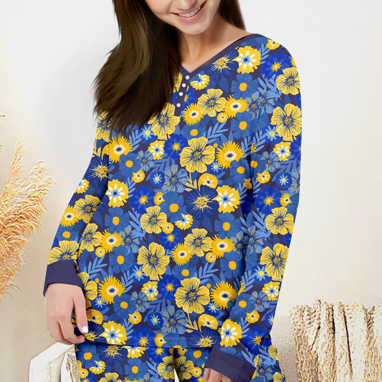 Hanukkah Little Flowers Girl Women Pajama Set - StazzyBaby