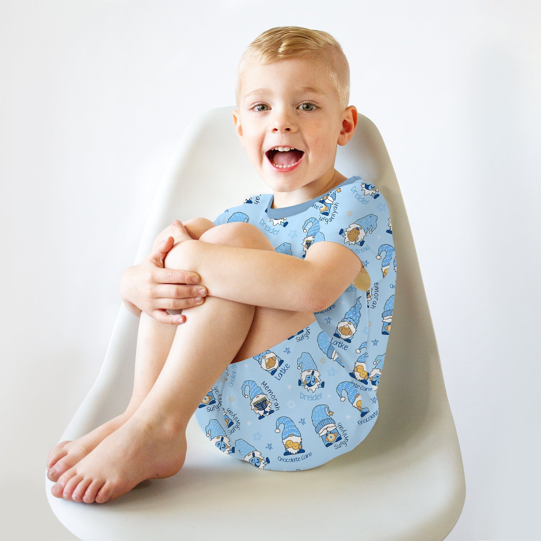 Happy Hanukkah Matching Family Two Piece Short Sleeve & Shorts Pajama Set - StazzyBaby