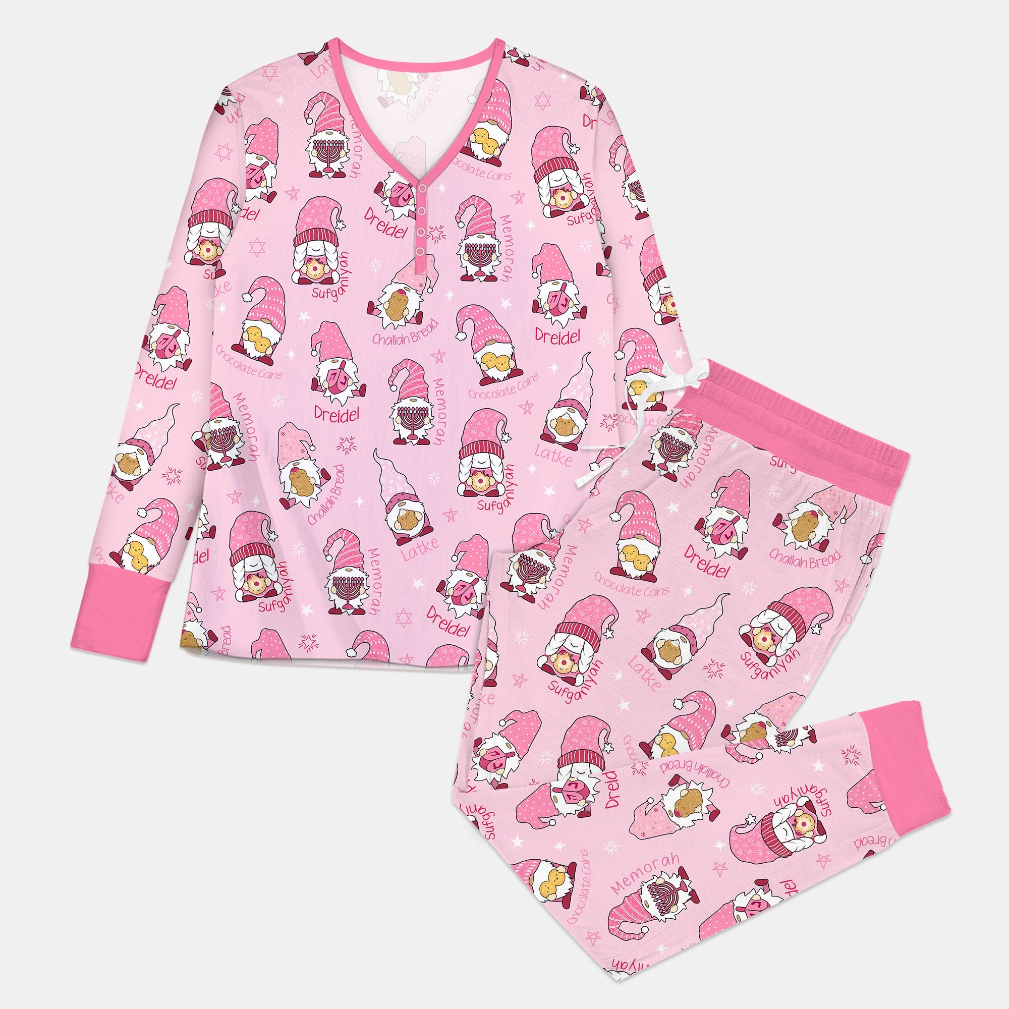 Happy Hanukkah Matching Family Women Pajama Set - StazzyBaby