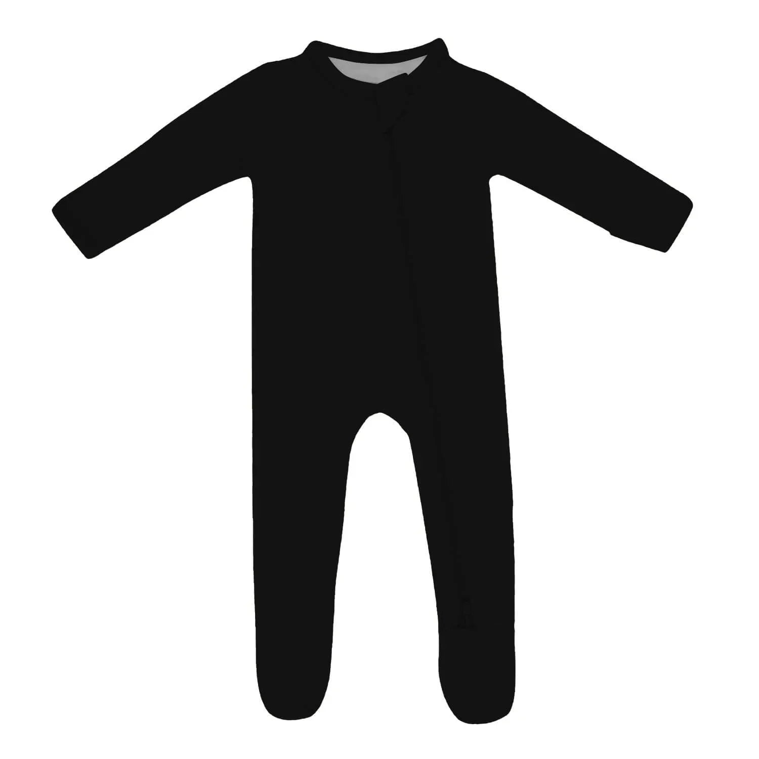 Zippered Footie Romper in Black - StazzyBaby