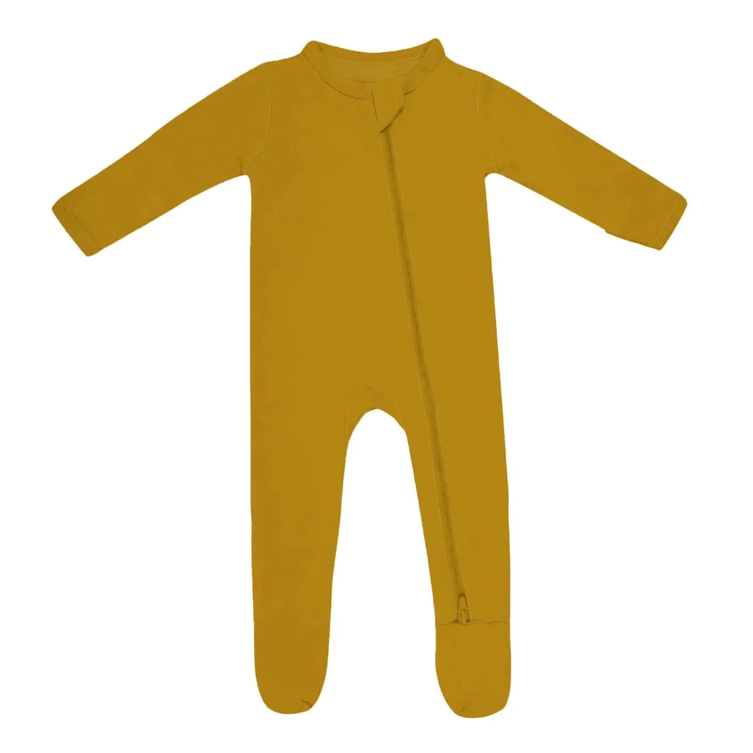 Zippered Footie Romper In Dark Goldenrod - StazzyBaby